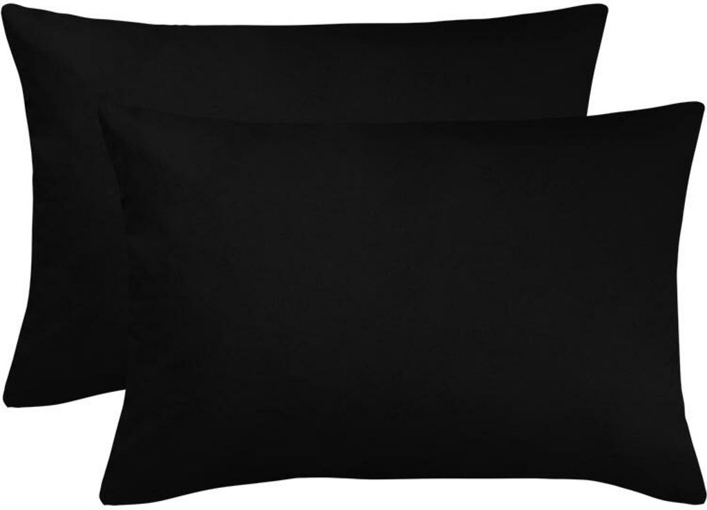 Bettwaren-Shop Single Jersey Kissenbezug Ulm 2er Pack 40x60 cm schwarz