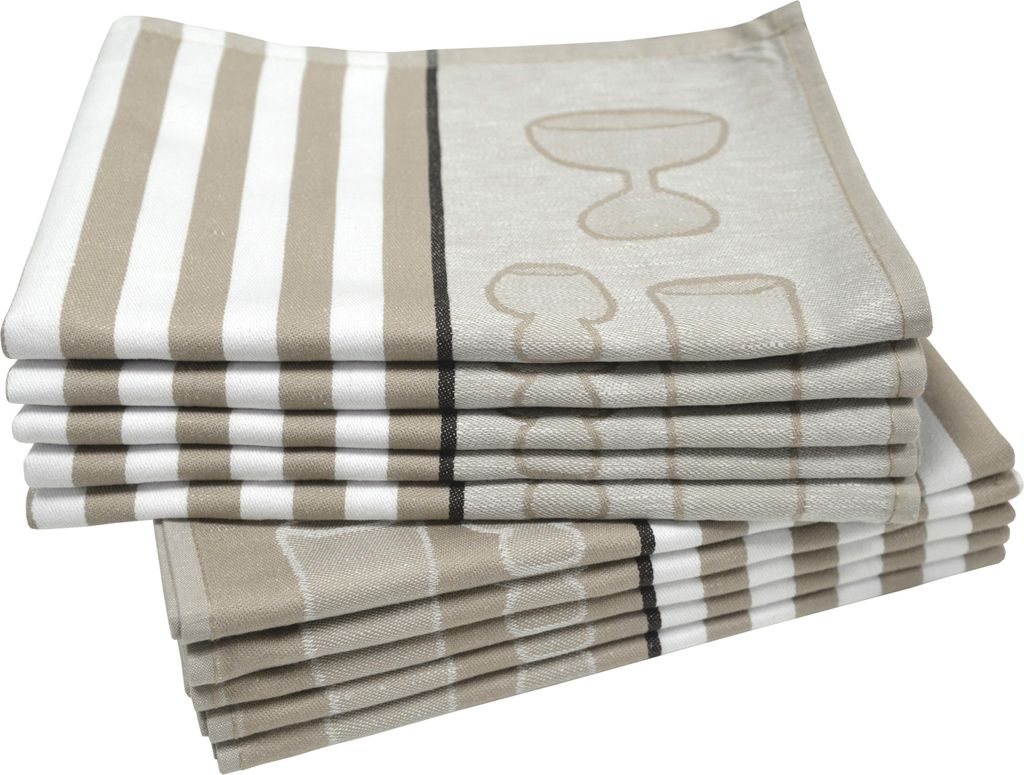 Dyckhoff Geschirrtuchset Gläser sand, 50 x 70 cm, 10-tlg. Produktbild 