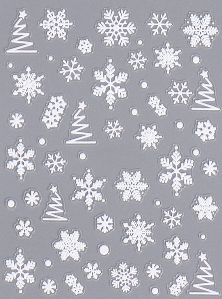 3D-Schneeflocken-Nagelkunst-Aufkleber, Weihnachten, festlicher Winter-Nagelaufkleber, selbstklebende Maniküre-Kunstdekorationen für Salon und Zuh...