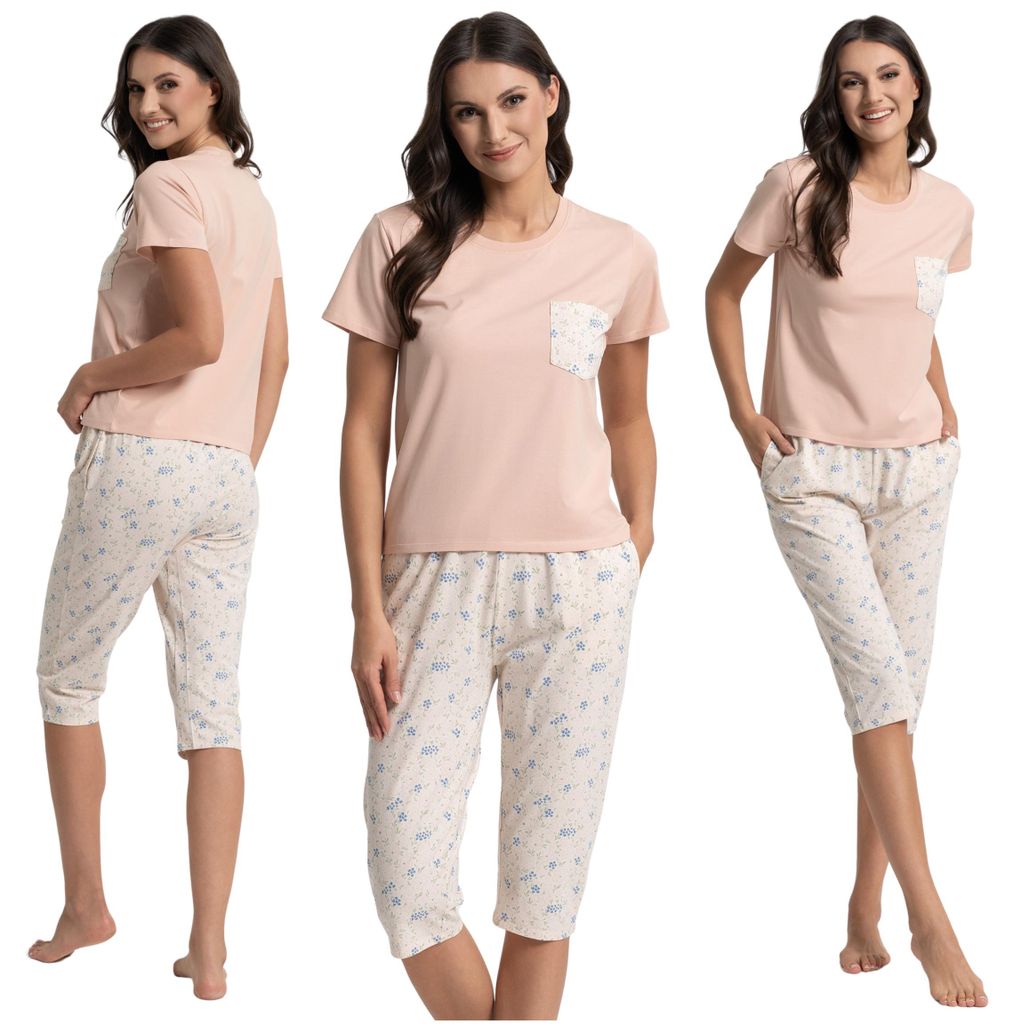 Moraj Damen Pyjama Schlafanzug – Beige, Größe M, bequem