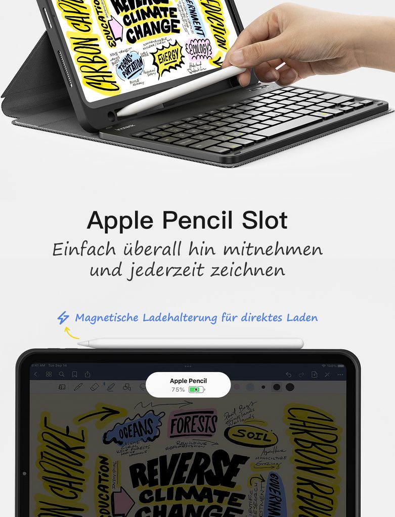 Inateck Tastatur Hülle für mit iPad 10/11 Gen. A16 2025, Produktbild 7