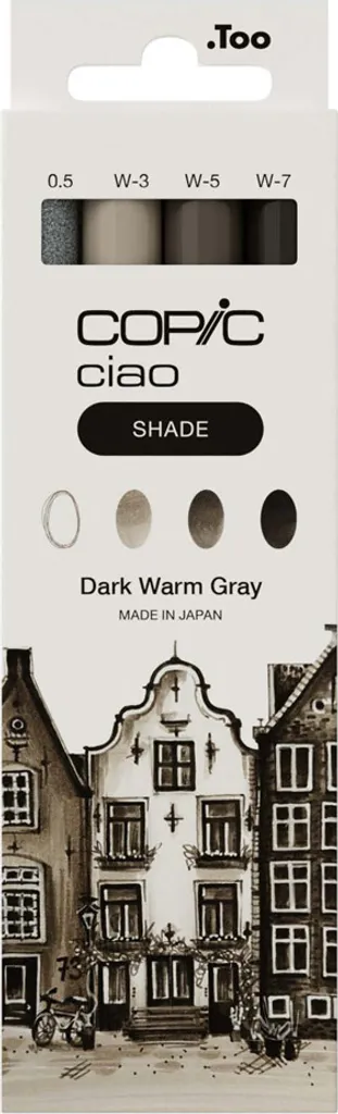 COPIC 22075420 Marcatore COPIC ciao, Set 3+1 COLORE "Grigio scuro caldo"