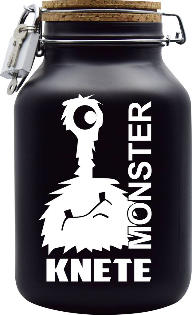 Spardose Geld Geschenk Ideen Monster Knete Schwarz Weiss Größe XXL 3 Liter