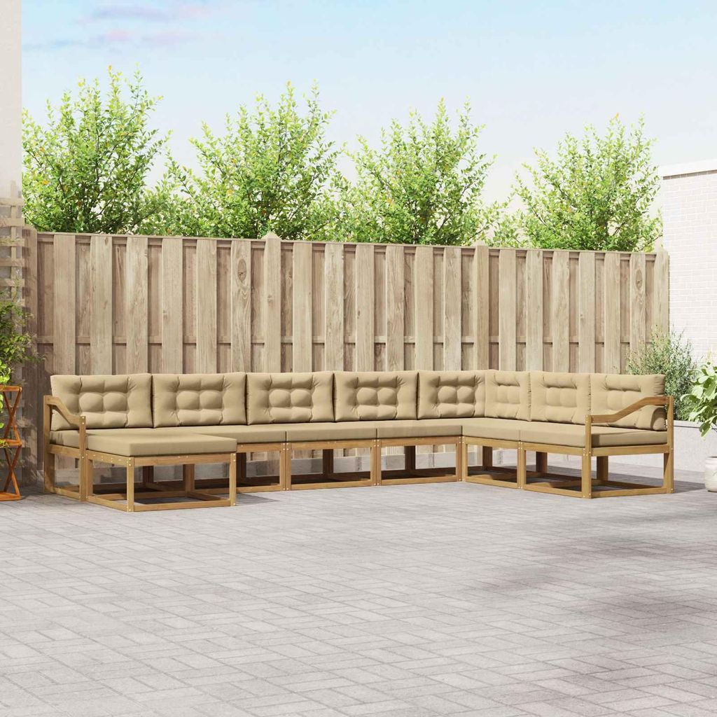 Möbel Outdoor-Sofagarnitur 8 pcs Weiß und BeigeGartensofas - Gartensofas c2823