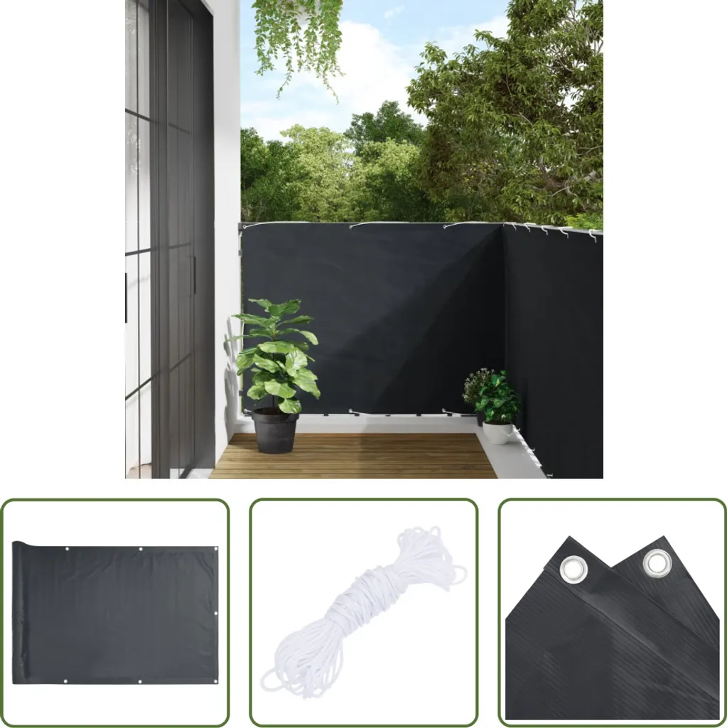 Telo Privacy Giardino 500x120 PVC Antracite | Montaggio Rapido DIY