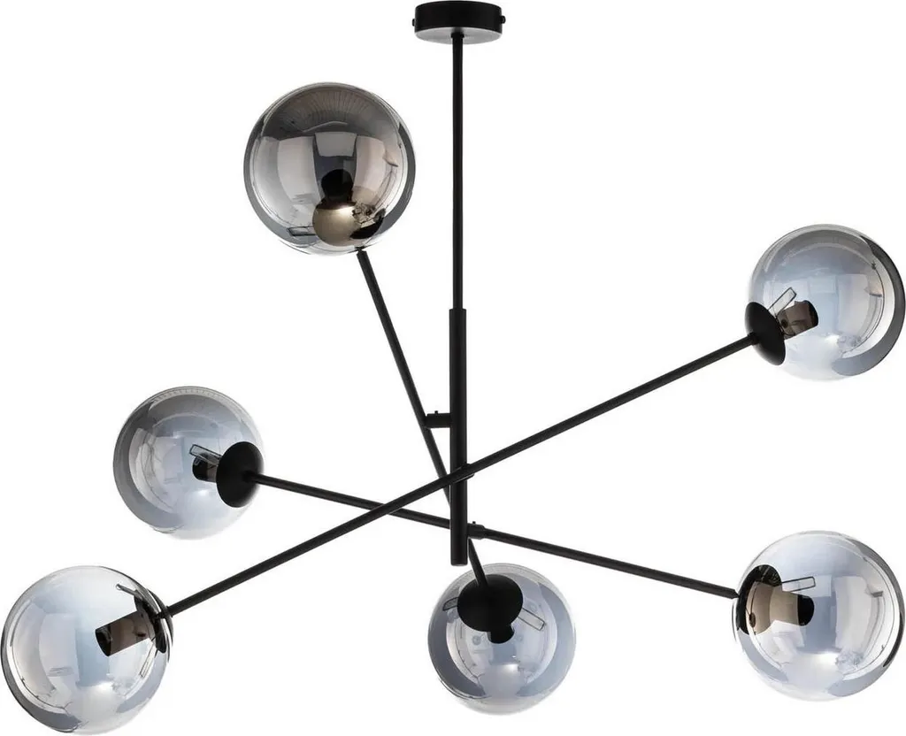 Lustre Emibig LINEAR 6 BLACK/GRAPHITE 1167/6 - Plafonnier 6xE14 40W Noir - 9