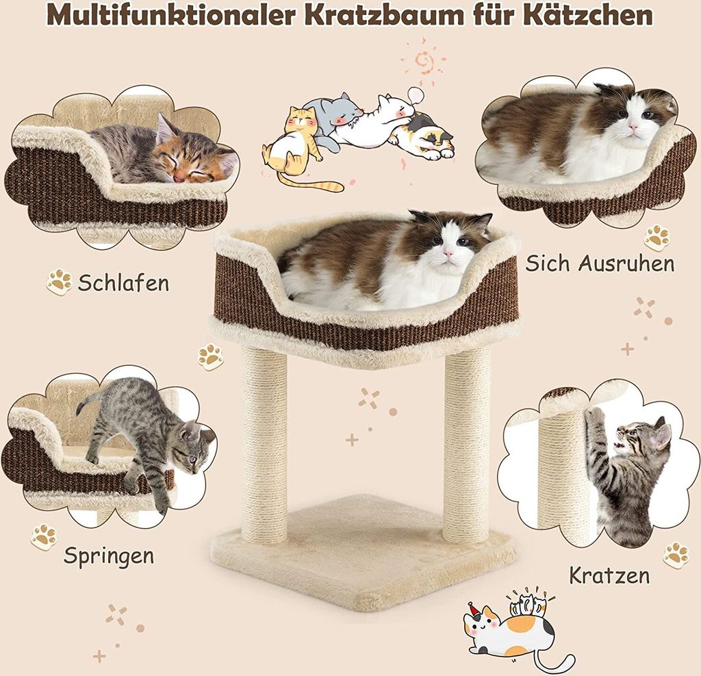 COSTWAY Kratzbaum klein 50cm, Katzenbaum mit großem Produktbild 3