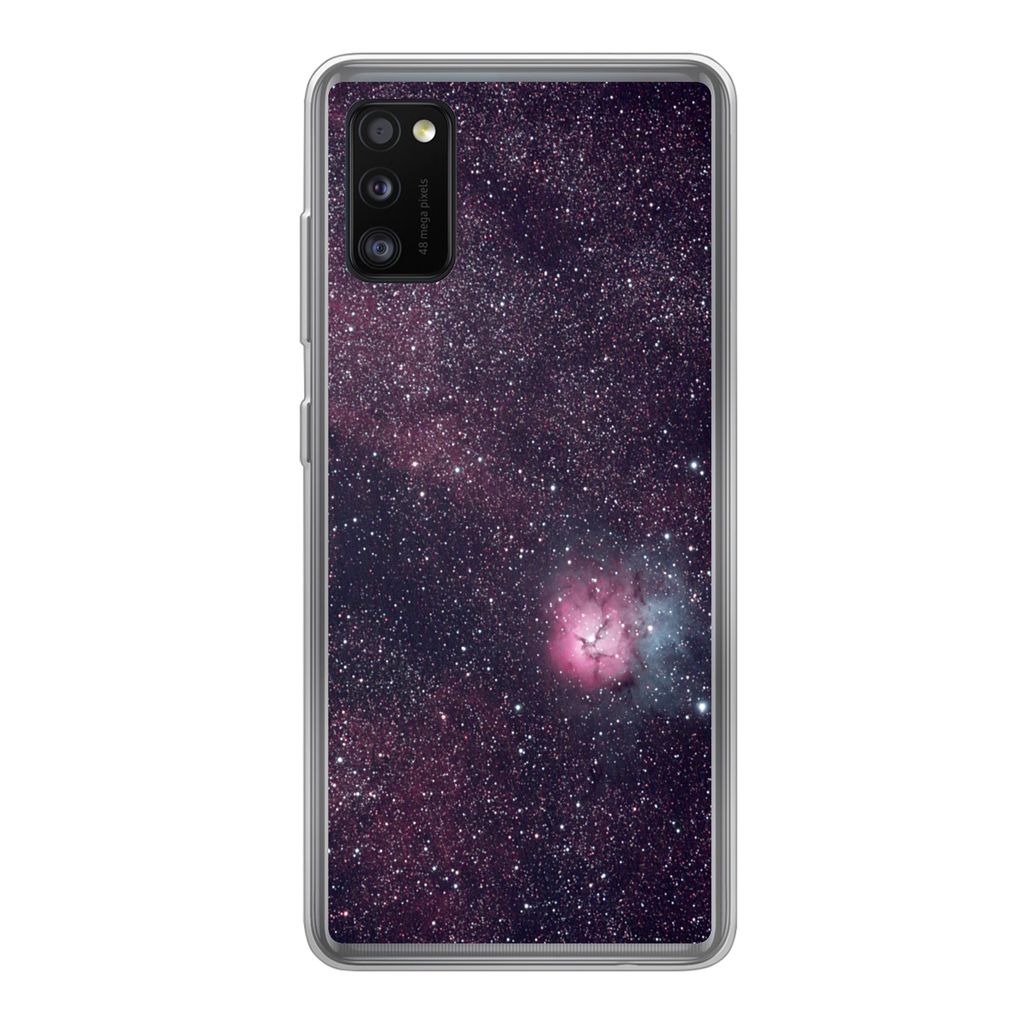 MuchoWow Handyhülle Schutzhülle Hülle für Samsung Galaxy A41 Universum - Sterne - Rosa - Jungen - Mädchen - Kinder Silikon Softcase Handy H...