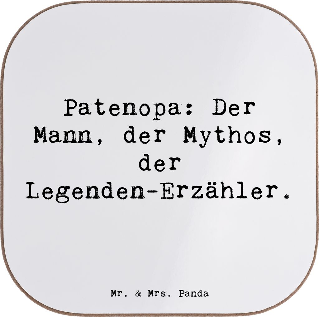 Mr. & Mrs. Panda Personalisierter Bierdeckel Patenopa Legende - Weiß - Geschenk, PErsonalisierte, Weihnachten, Großvater, persönliche Erinnerung...