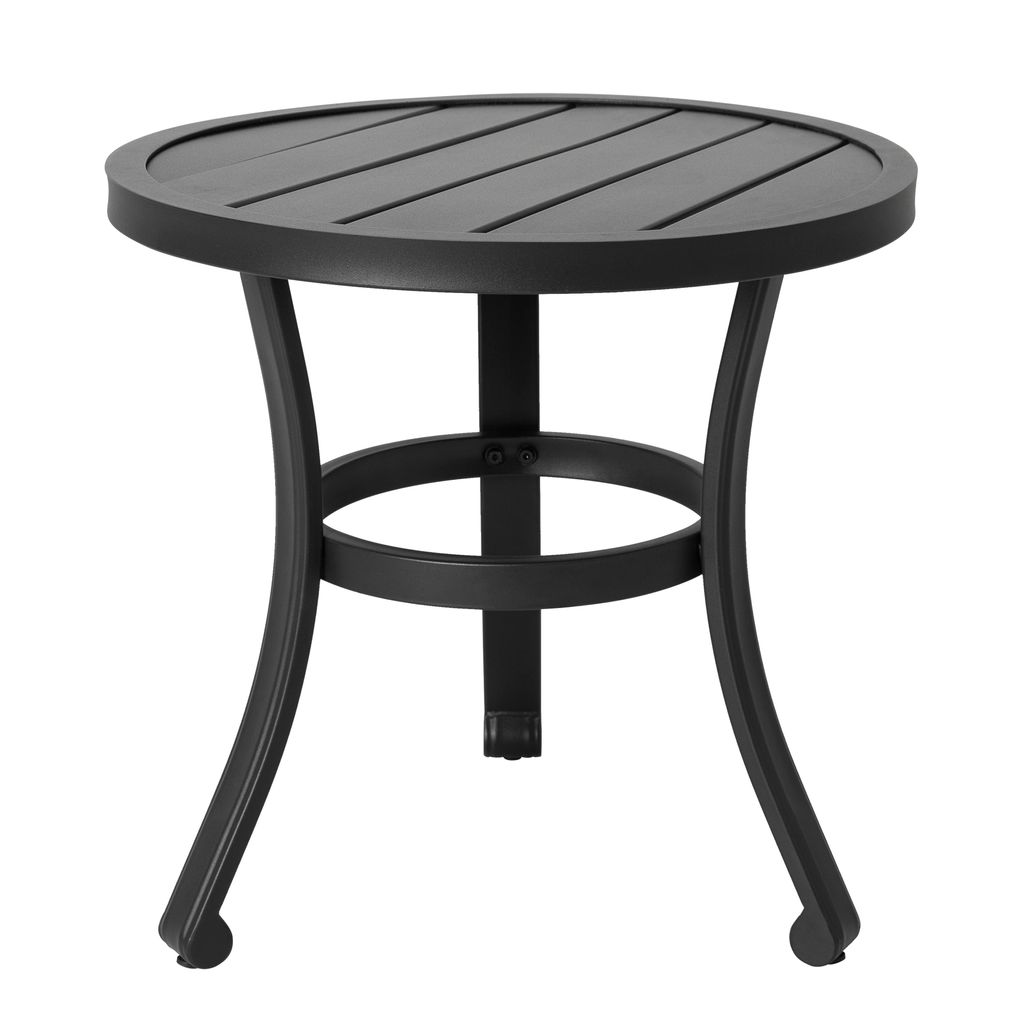 Outdoor-Beistelltisch aus Metall, 51 cm, rund, Schwarz Produktbild 