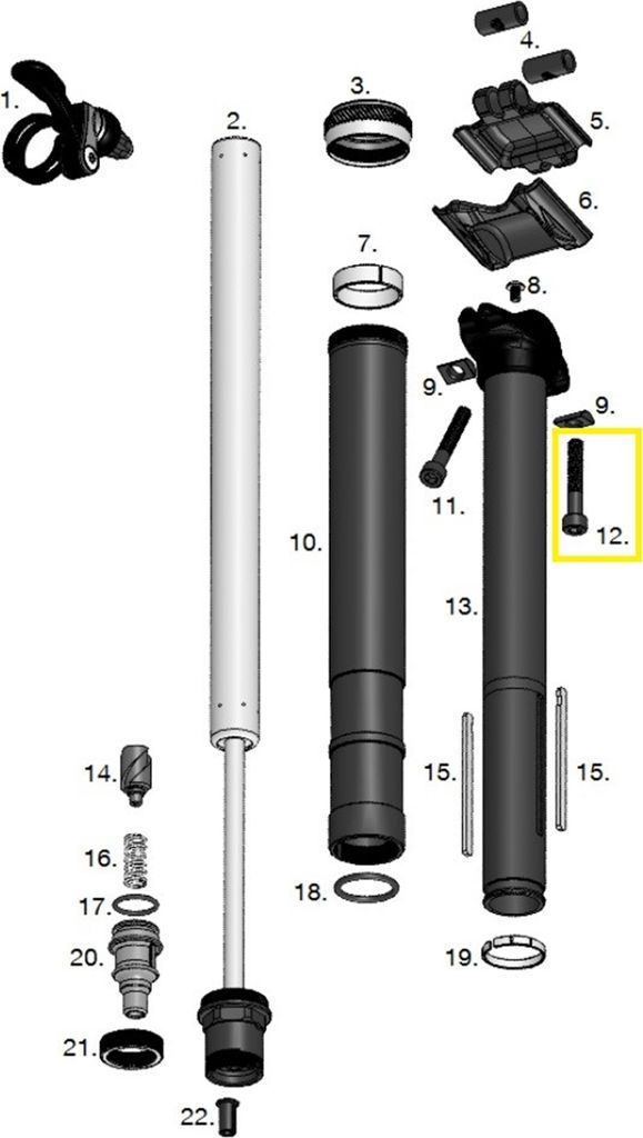 Crankbrothers Highline Screw Sattelschraube, vorne, M6x35mm, 5 Hex