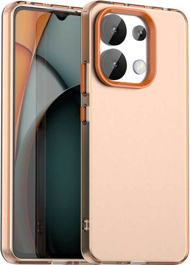 Handyhülle für Xiaomi Redmi Note 13 4G Schlank Durchscheinend Matt Stoßfest Schutzhülle Orange