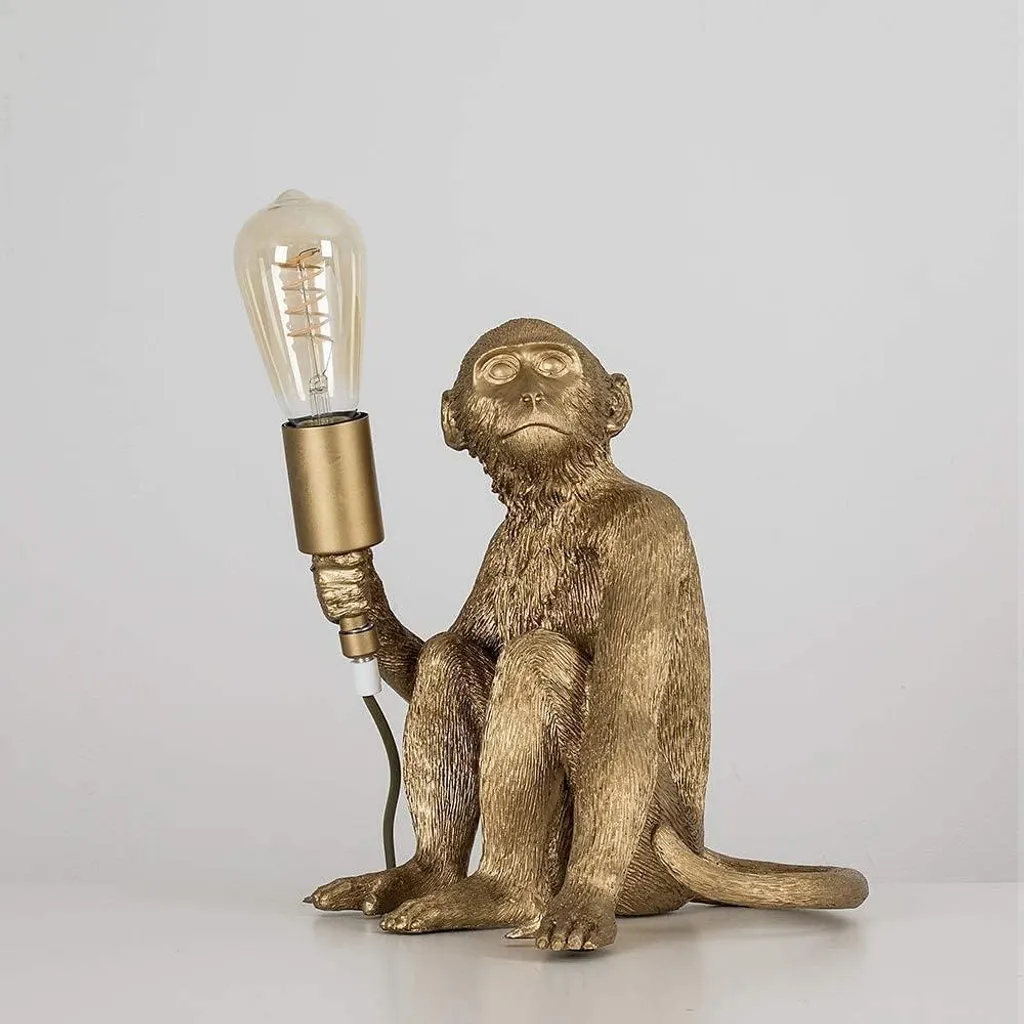 Éclairage d'ambiance singe doré pour décoration intérieure type loft