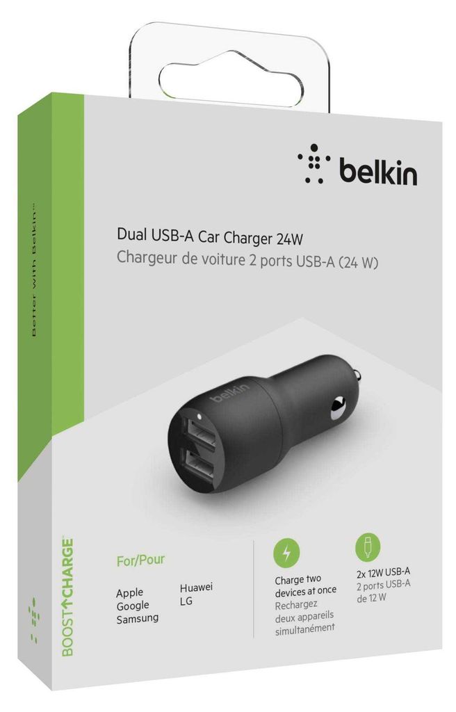 Belkin USB-A Kfz-Ladegerät, 24W schwarz               Produktbild 