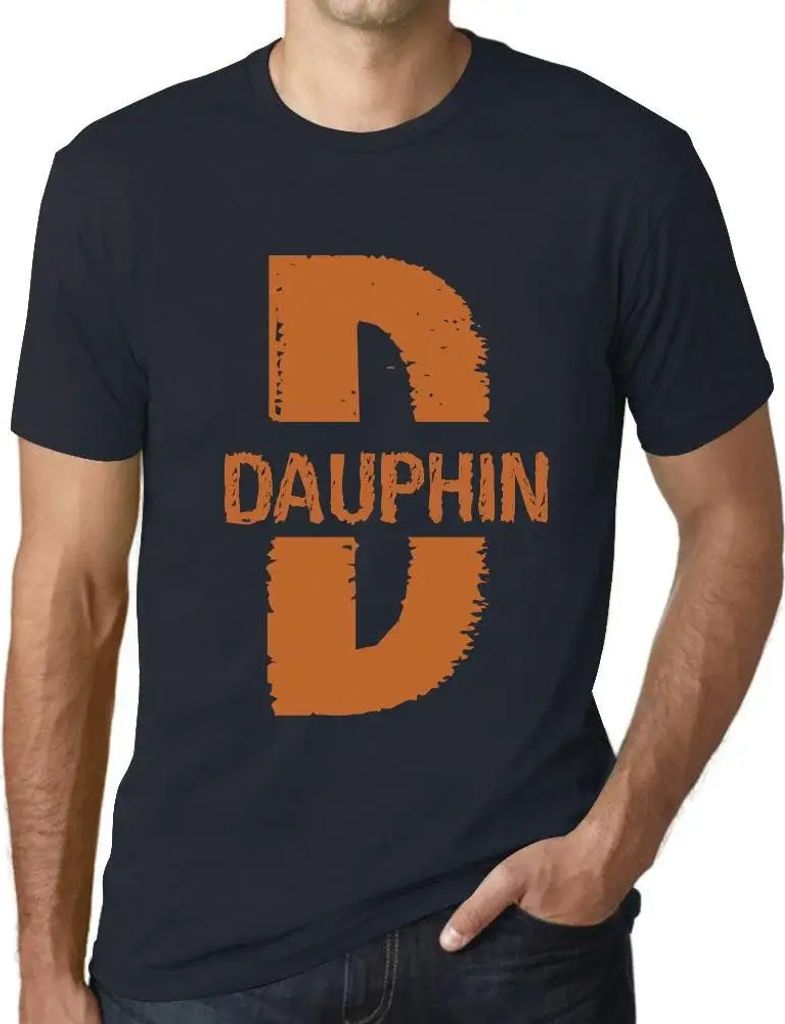 Herren Grafik T-Shirt Dauphin Öko-Verantwortlich Vintage Jahrgang Kurzarm Lustige Druck Geburtstag Geschenk Mann