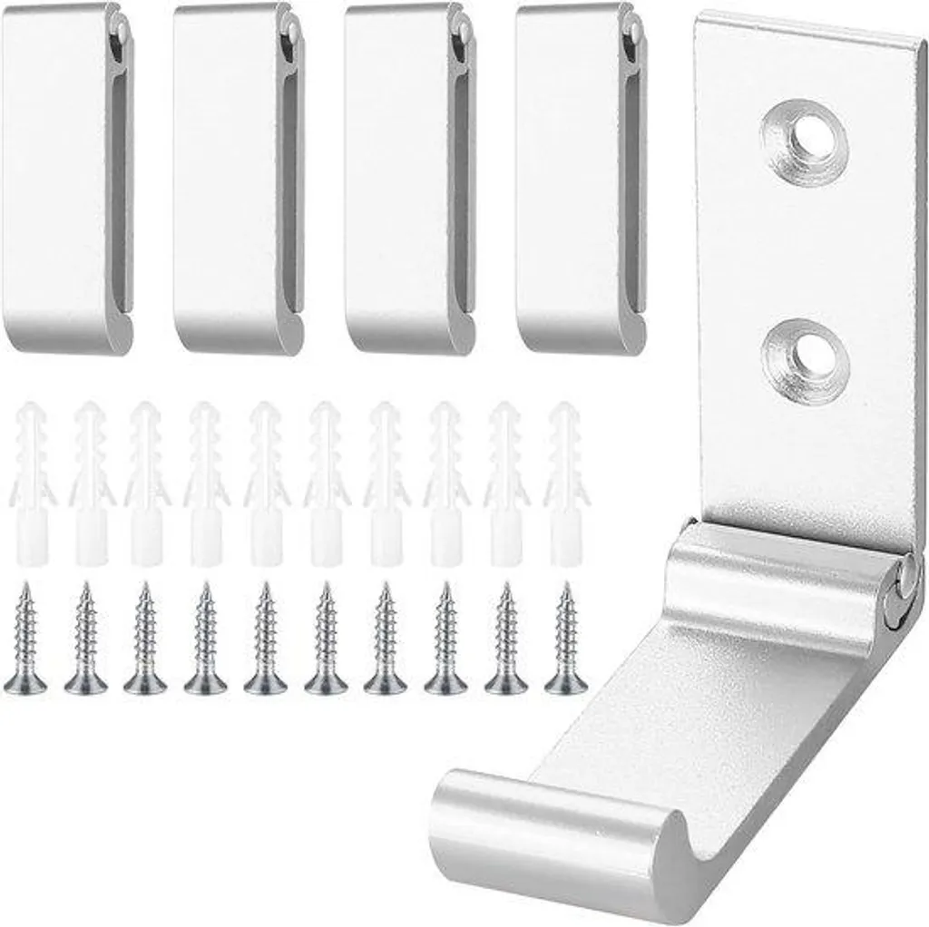 Accroche murale rabattable argentée lot de 5 pour éviter l'encombrement
