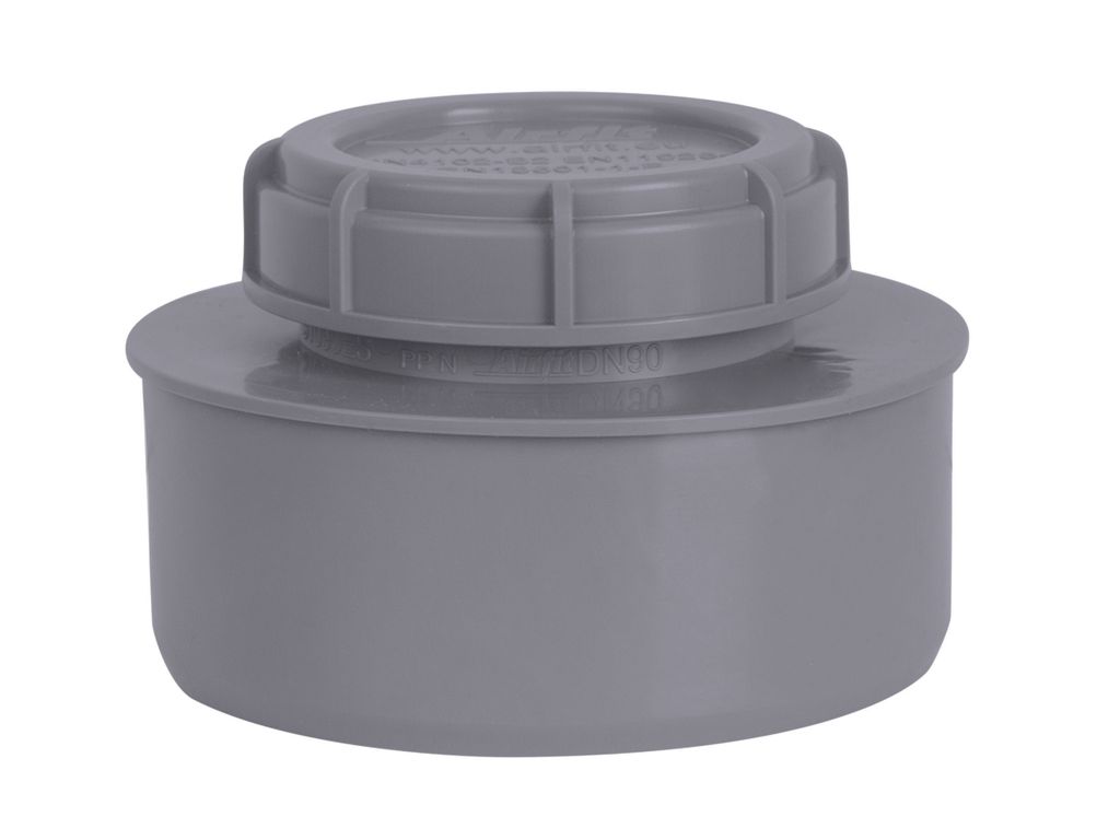 airfit Endstopfen DN 90mit Schraubverschlusskappe, grau Produktbild 