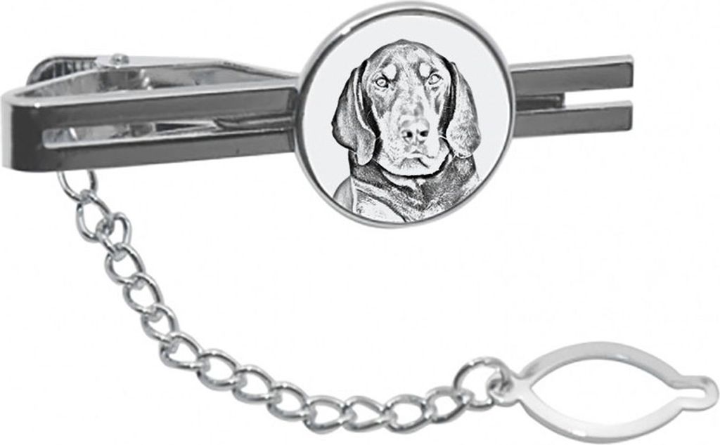 Schwarz-Lohfarbener Waschbärenhund, Black and Tan Coonhound I - Krawattenklammer mit Hund, personalisierter Krawattenclip, einzigartiges Geschenk ...