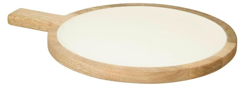 Platzteller Inaya warmweiß aus Mangoholz