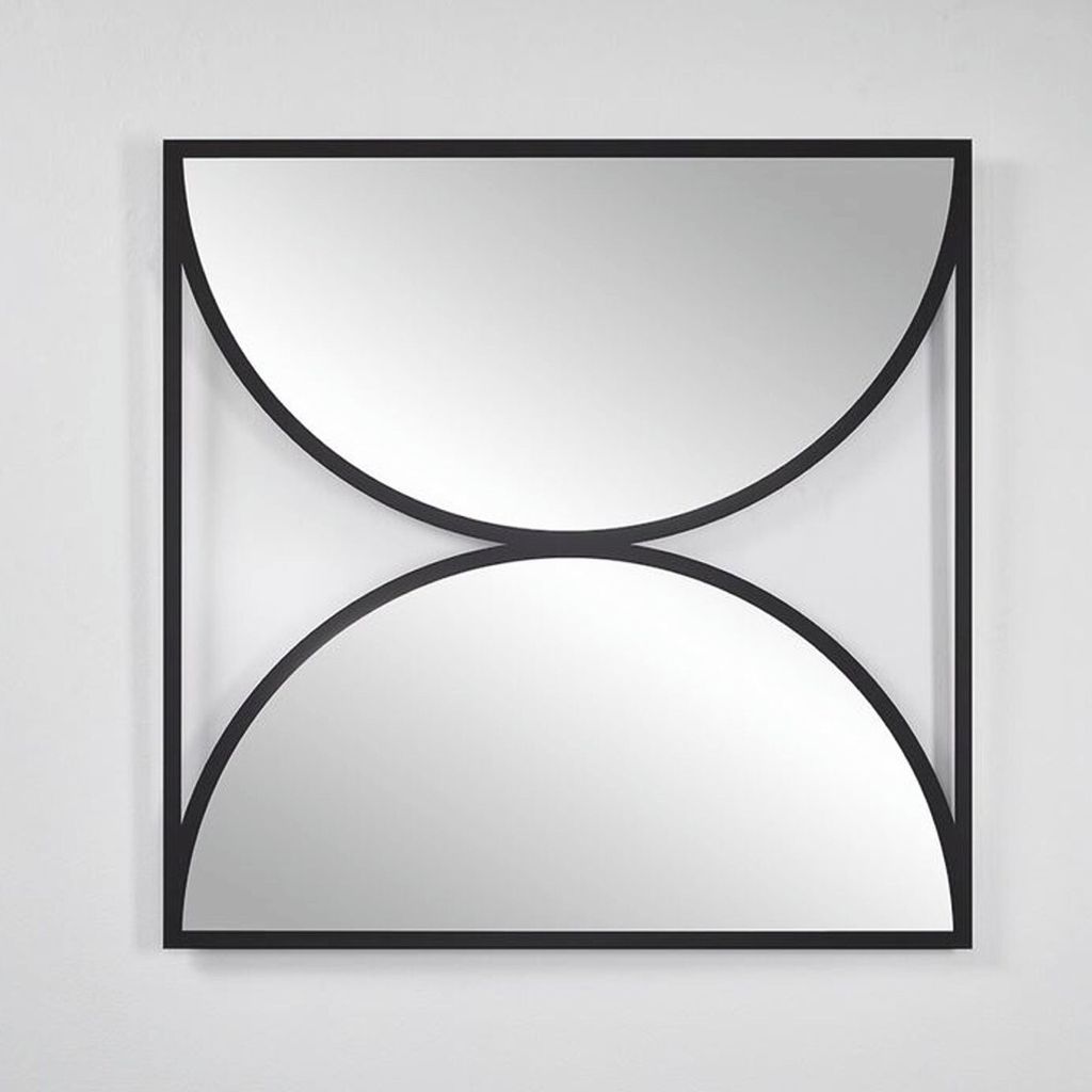 Casa Padrino Luxus Wandspiegel Schwarz 90 cm - Luxus Möbel