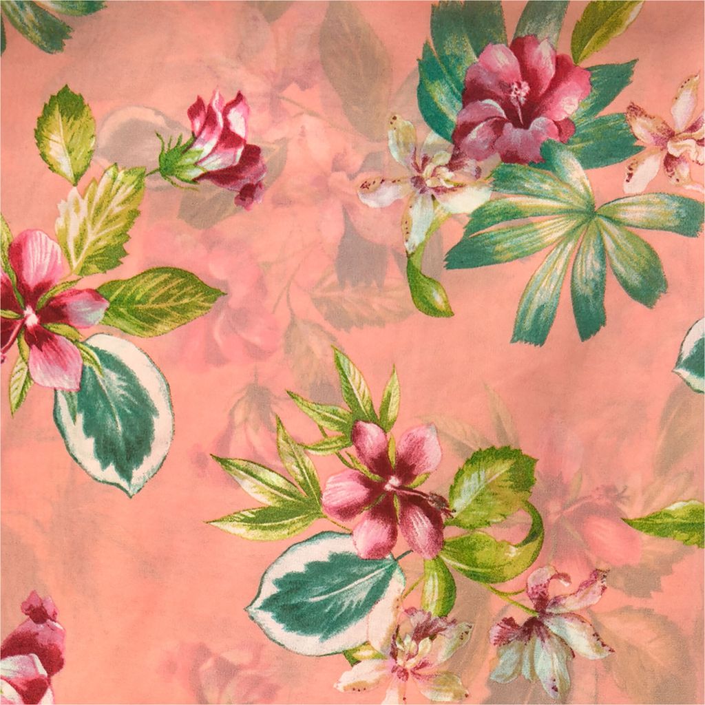 Voile-Stoff Blumen ab 1m x 150cm breit Digitaldruck Kleiderstoff Dekostoff