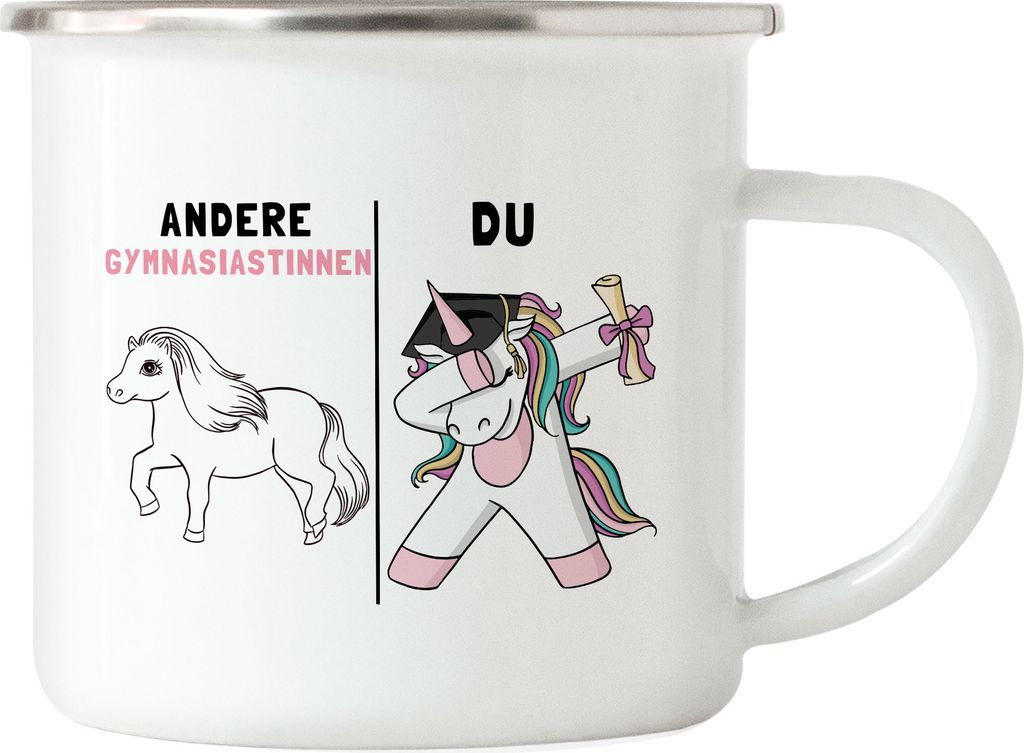 Andere Gymnasiastinnen Du Emaille Tasse Pferd Einhorn Geschenkidee Lustig Gymnasium 5. Klasse