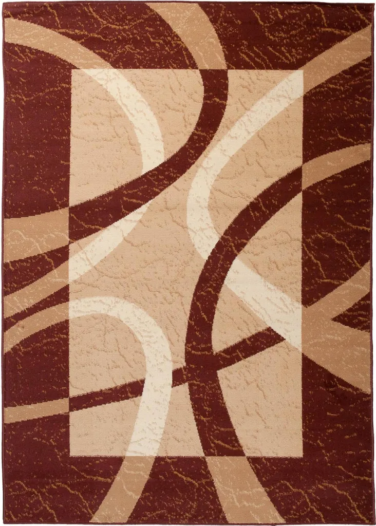 Tapis Salon DREAM Crème et Marron 120x170 cm Texture Douce et Durable