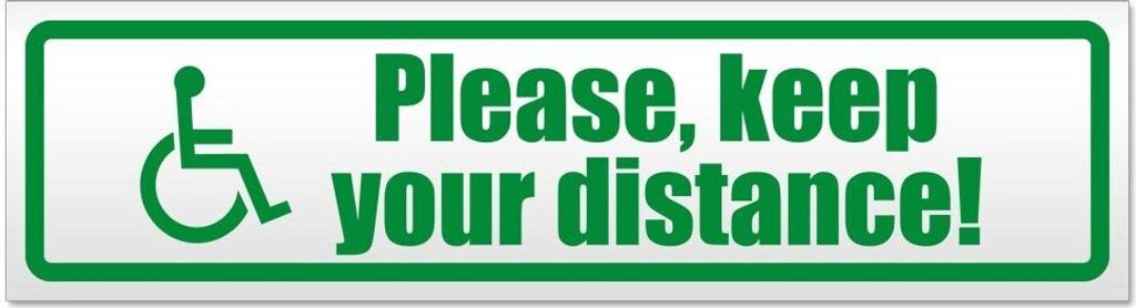 Please Keep Your Distance Magnetschild Schild magnetisch - 20cm Grün - Magnetfolie für Auto PKW Kfz