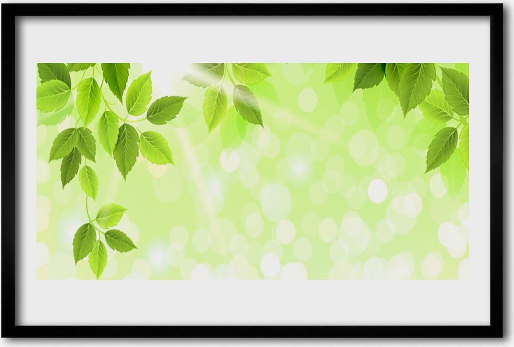 Bild 60x40 MDF-Rahmen Wandkunst Blätter Natur Pflanze