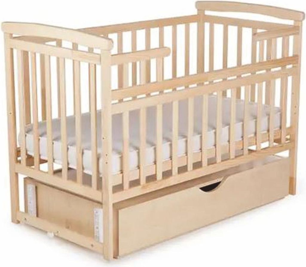 Casa Padrino Luxus Massivholz Babybett mit Matratze Naturfarben 125 cm