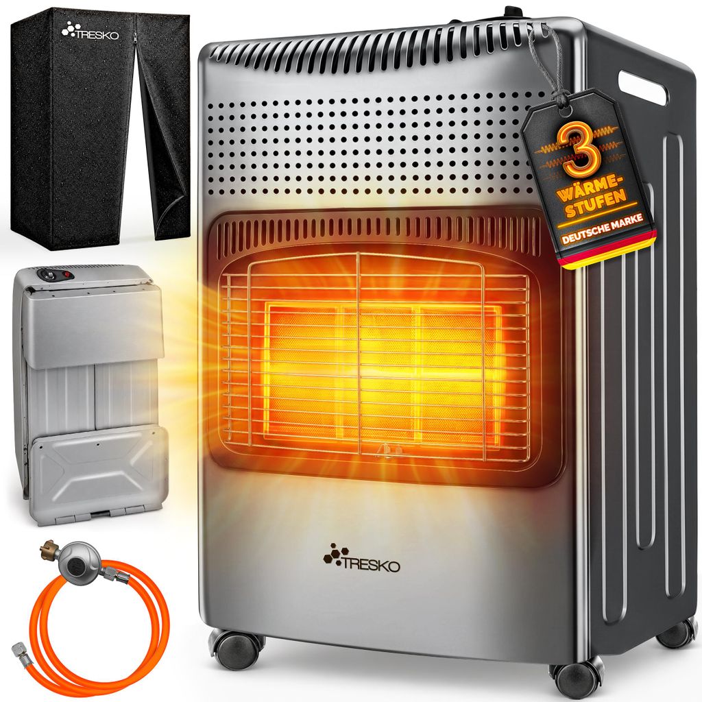 TRESKO® 4200 Watt chauffage à gaz gris incl. régulateur de Image du produit 