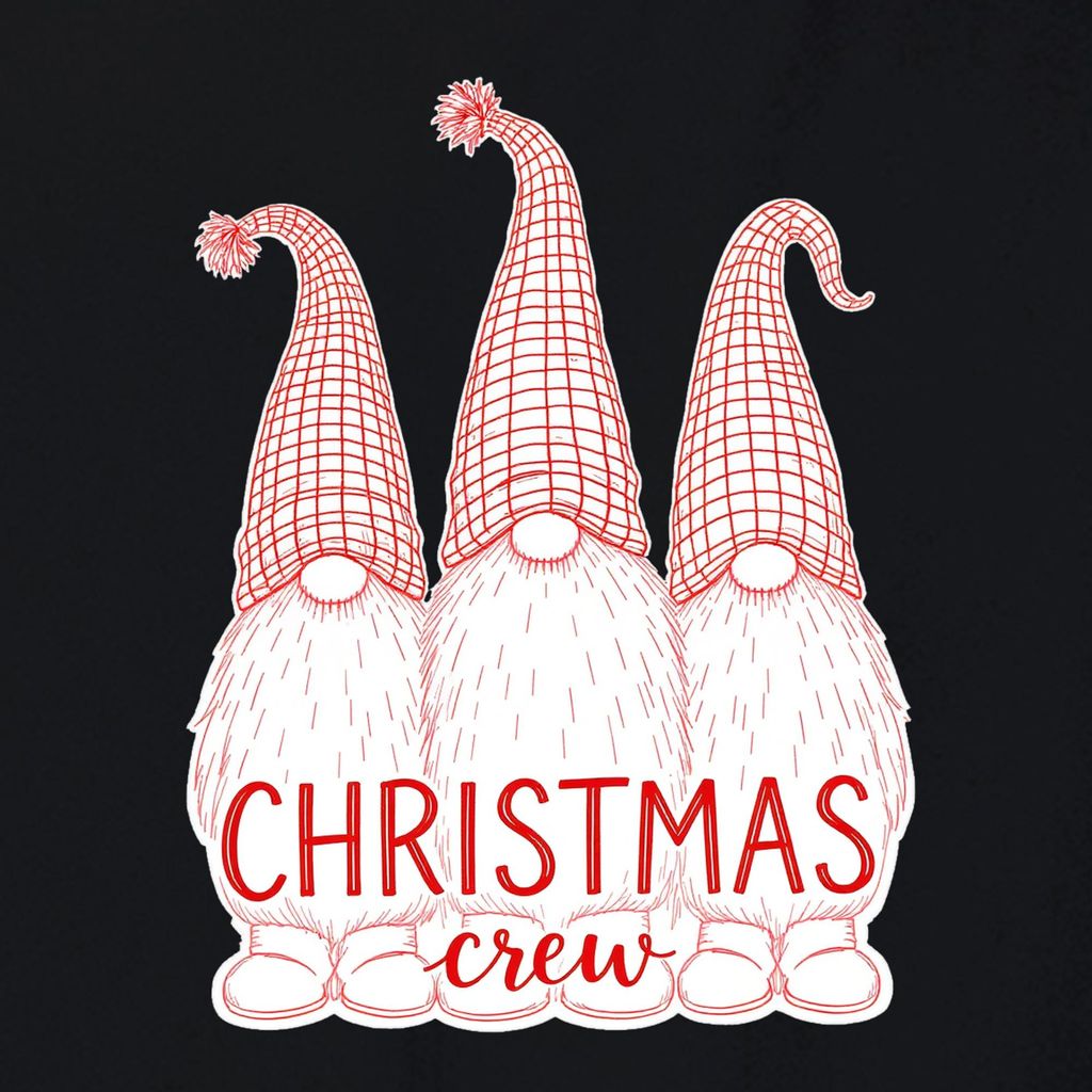 Christmas crew Weihnachtsgnom Gnom Niedlich Skandinavisch Retro Uni Sweatshirt Pullover, Schwarz, XXL