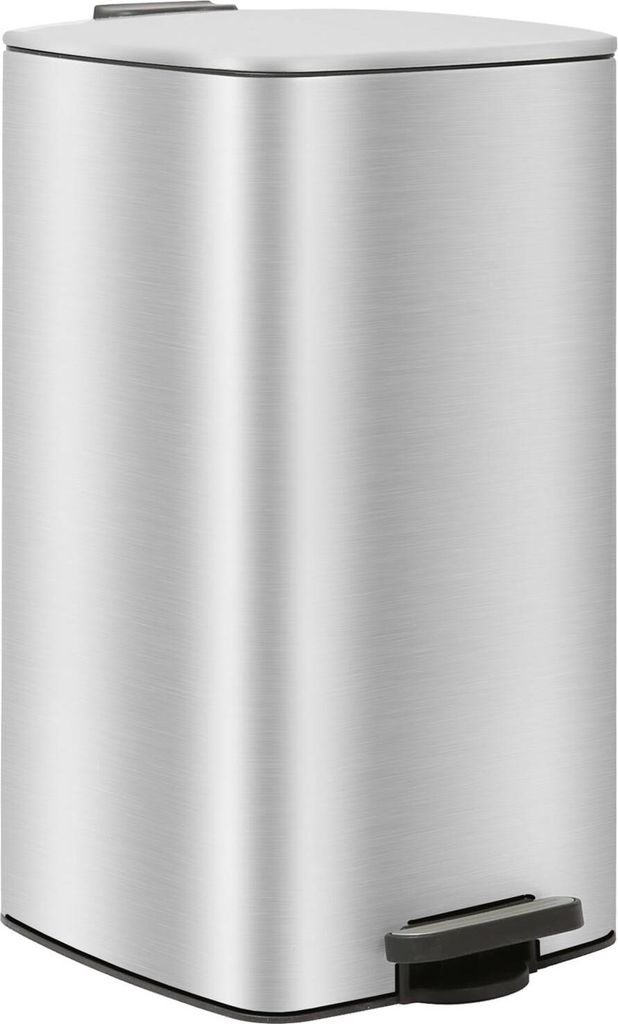Harbor Housewares Quadratischer Treteimer für die Küche aus Edelstahl – 30 l – gebürsteter Stahl