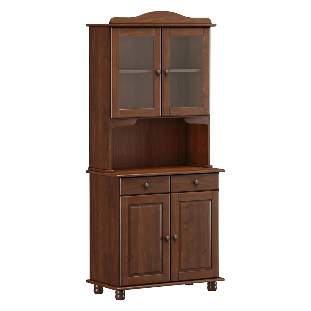 Buffet bas 2 portes RUBI en enfilade marron foncé pour vaisselle