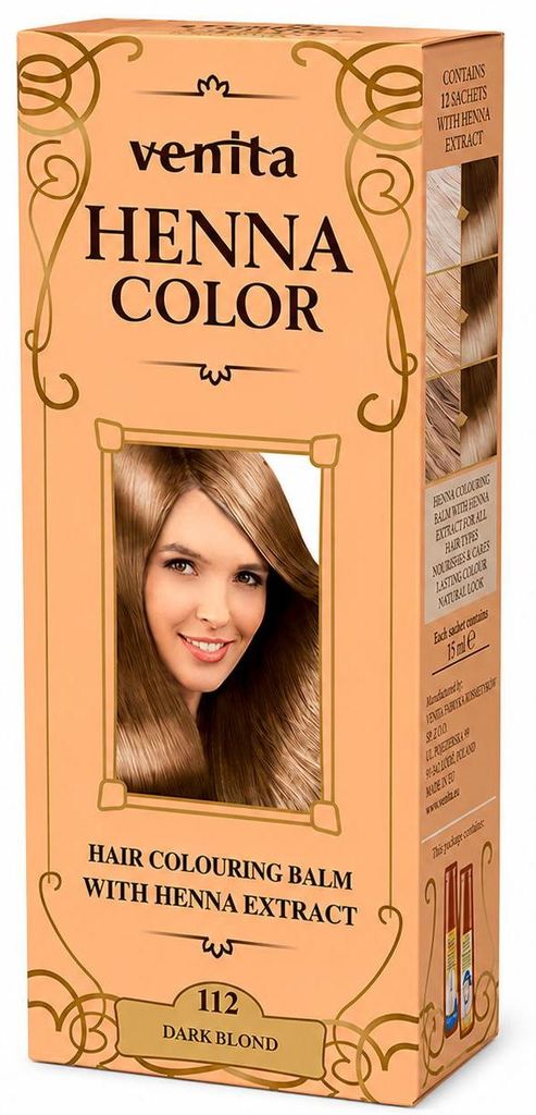 Venita Henna Color 112 Dunkelblond – Haarfärbebalsam mit Produktbild 