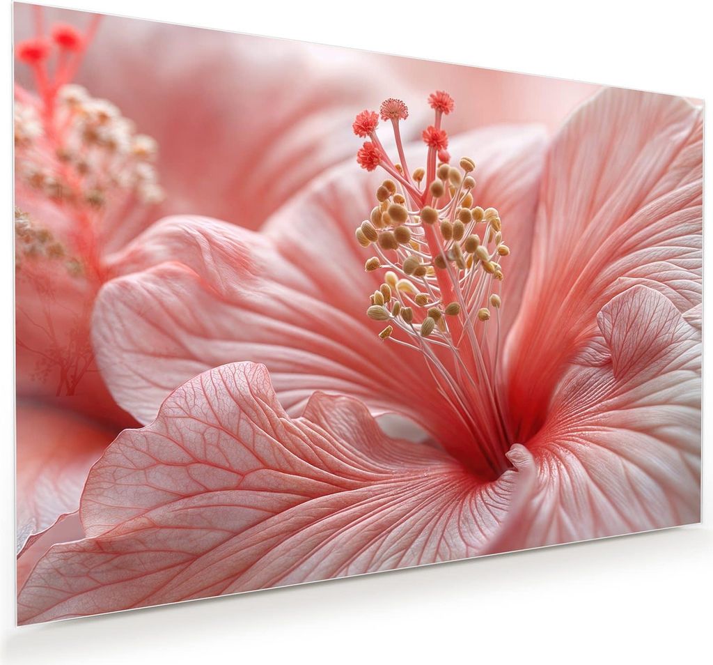 Glasbild 90x60cm in XXL für Wohnzimmer, Schlafzimmer Motiv Blumenzauber