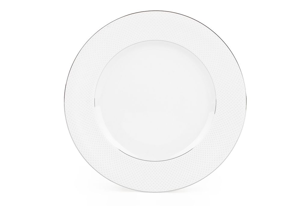 Konsimo Tafelservice für 6 Personen (18-tlg.) "AMELIA SATYNA", Weiß, Porzellan, Elegant, 19 cm / 26 cm / 23 cm