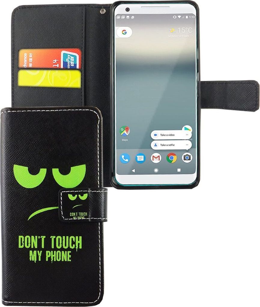 Handyhülle Tasche für Handy Google Pixel XL 2 Dont Touch My Phone Grün