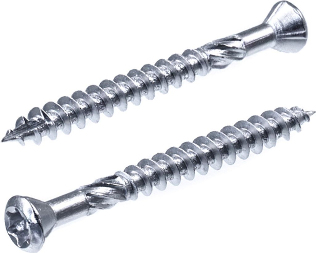 SECCARO Terrassenschraube Zierkopf 4,5 x 45 mm, Edelstahl A4, Holzschraube mit Cut-Spitze und Schneidkerbe, TX / Innensechsrund, 200 Stück