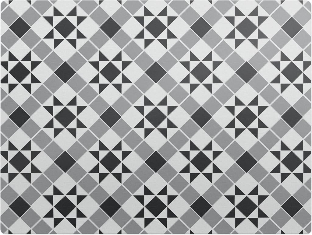 Geometrisches Sternenmuster – Bodenschutzmatte – Rutschfest – Schutzmatte für Büro – Vinylmatte – Stuhlunterlage – 120 x 90 cm