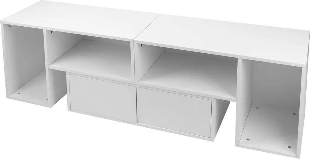 Buffet TV réglable avec éclairage LED - Meuble multimédia à tiroir chic