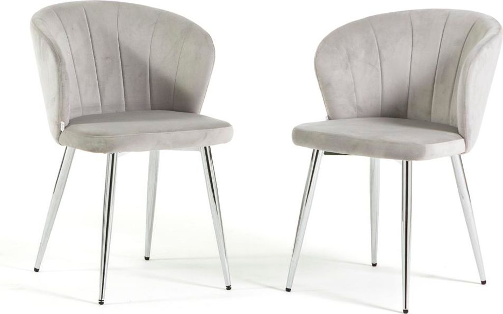 2er-Set Innenstühle aus Samt mit Metallbeinen – elegant, Produktbild 