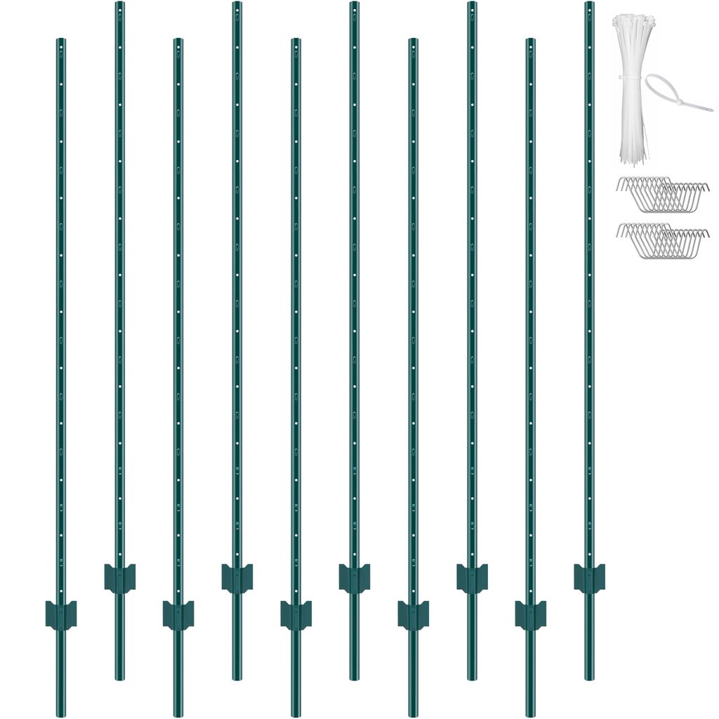 VEVOR 6-ft-T-Pfosten, 10er-Set, langlebige Stahlpfähle für Produktbild 
