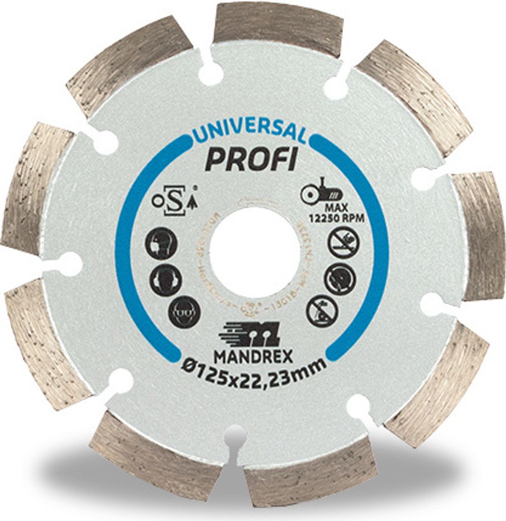 MandreX Diamanttrennscheibe Universal Profi Ø 125 mm Bohrung 22,23 mm