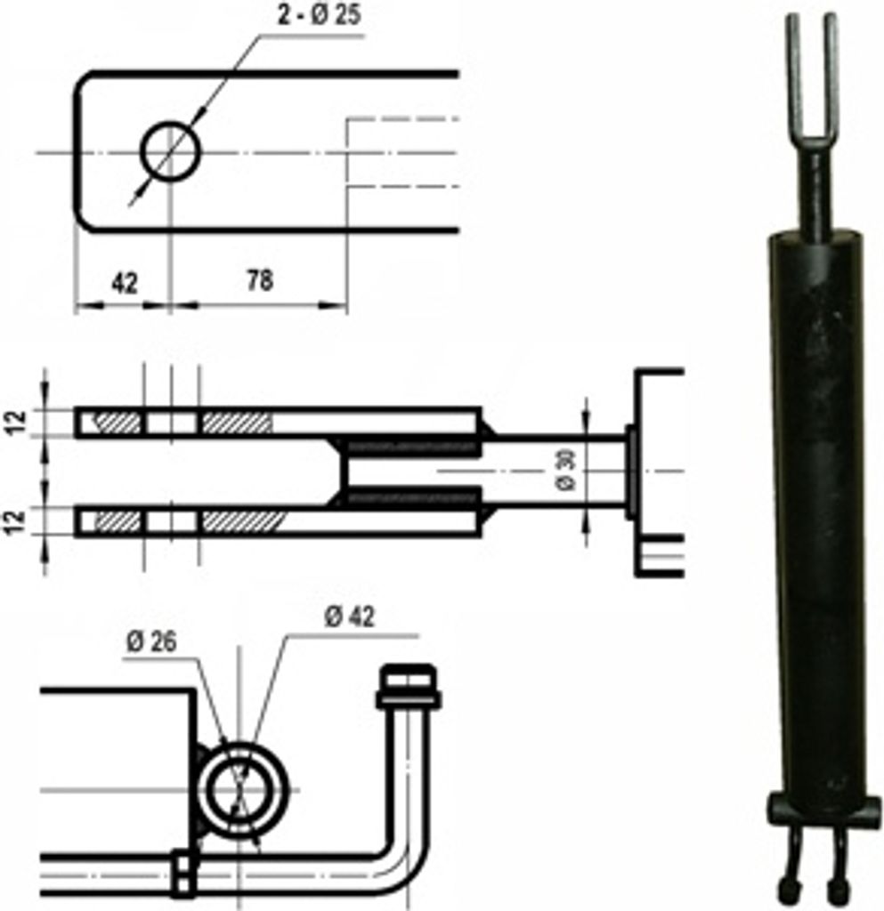 ATIKA Ersatzteil | Hydraulikzylinder für Holzspalter ASP 14 TS