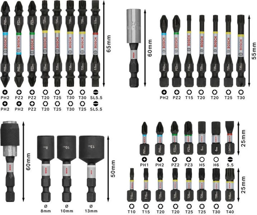 Set Professionale Bosch 35 Punte Impact Control - Precisione S2 - 3