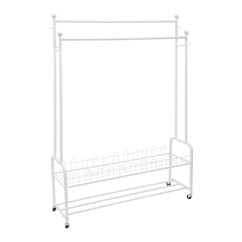 Portemanteau avec roulettes blanc robuste supportant jusqu'à 45 kg