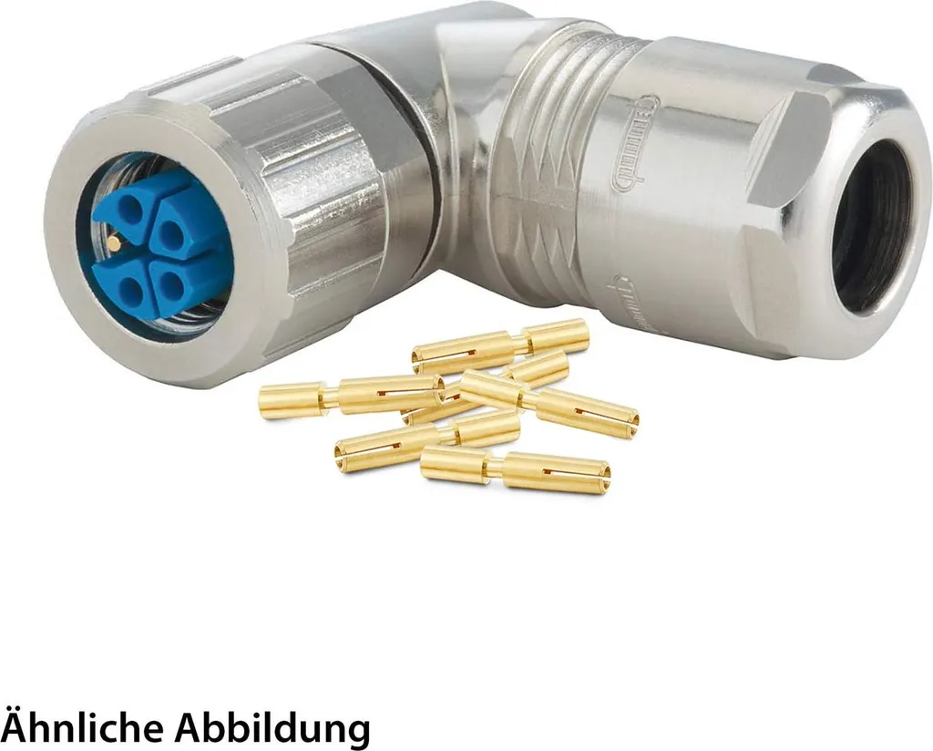 SET HUMMEL incl. contatti M12 Connettori per cavi di alimentazione, inserto a crimpare angolato codificato K Numero di poli 4+PE, presa /