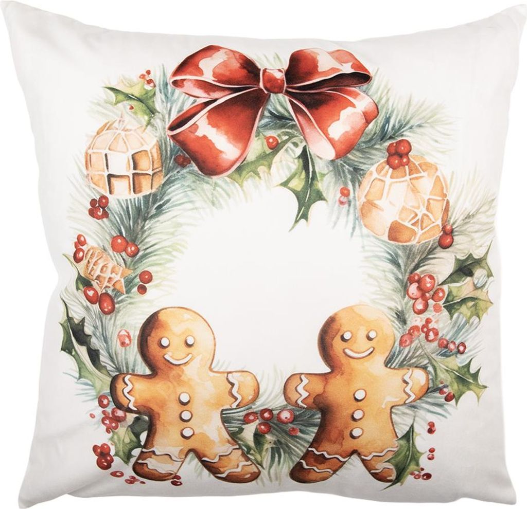 Clayre & Eef Kissenbezug 45x45 cm Weiß Polyester