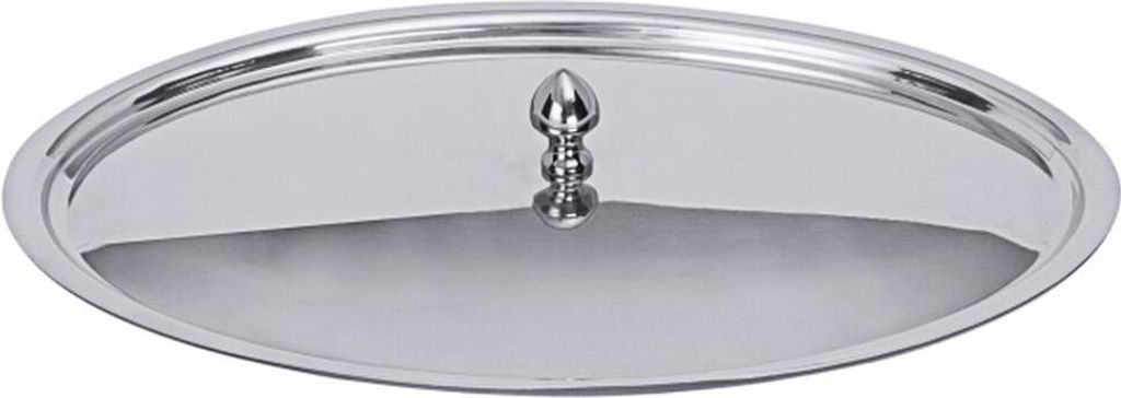 Contacto Knopfdeckel, oval, Ø 18 cm, passend zu 6806, 6808, /180, aus Edelstahl 18/10, hochglänzend